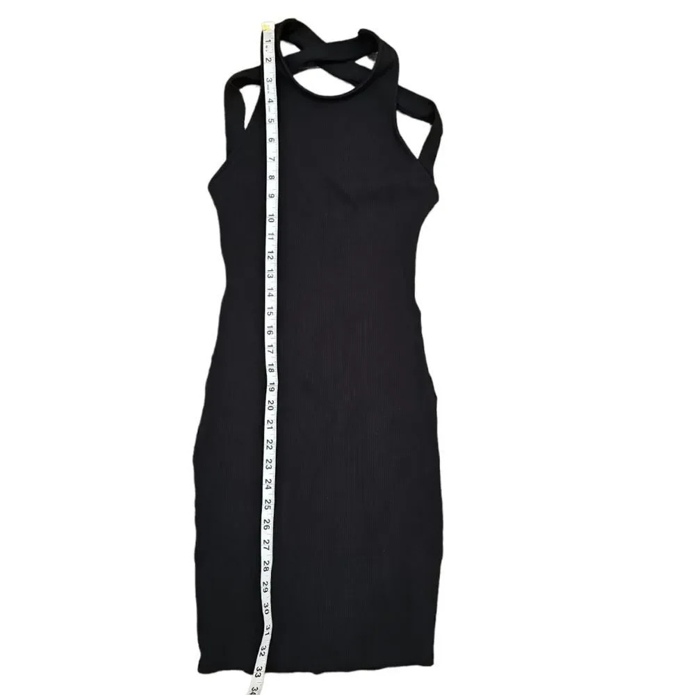 NWOT Lulu's Favorite Idea Black Ribbed Backless Bodycon Mini Dress - Picture 9 of 10